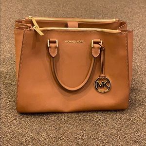Michael Kors brown leather tote bag